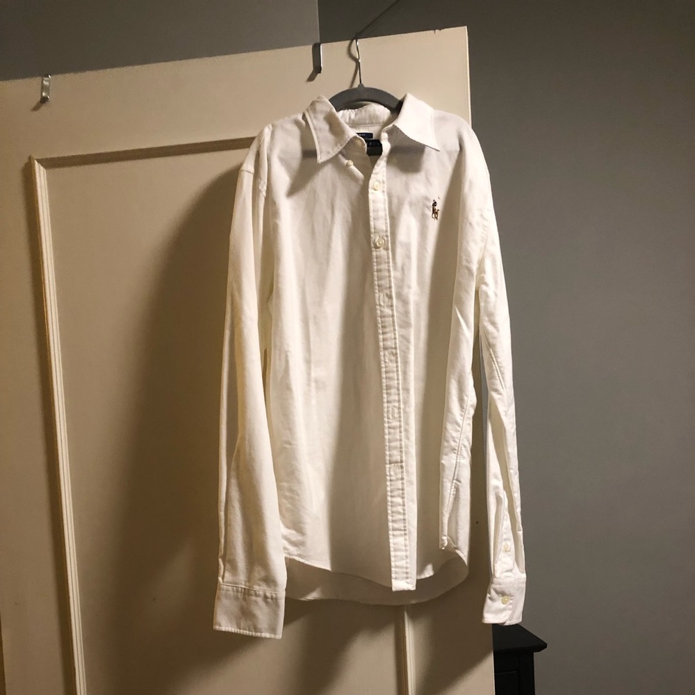 White Ralph Lauren Polo Dress Shirt Slim Fit